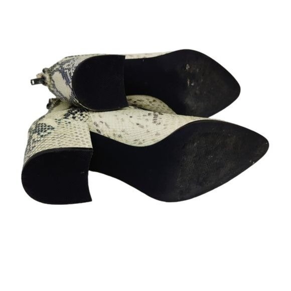 Steve Madden JILLIAN Python Snake Print GO-GO Booties 3" Block Heel Leather 7.5 - Picture 6 of 7